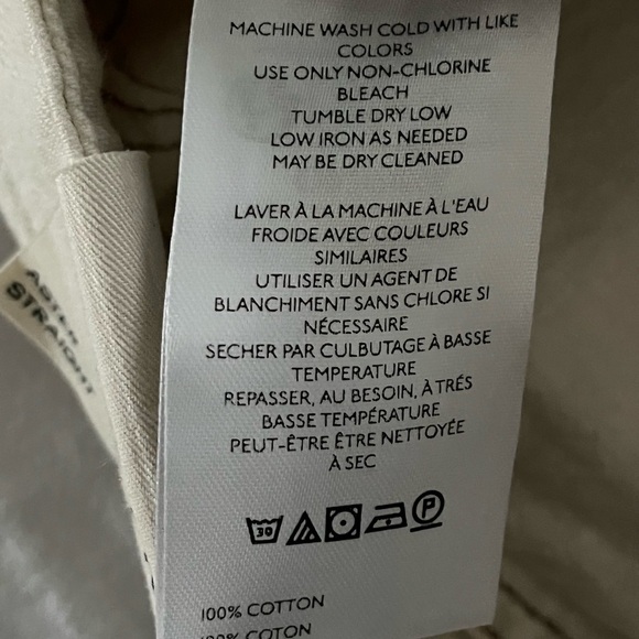 Free People Aster Straight Leg Denim 100% Cotton Jeans We The Free Cream Sz 30 - Picture 9 of 16